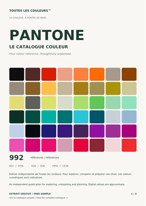 Découvrez le catalogue PANTONE