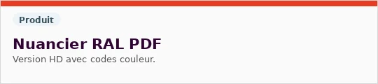 Nuancier RAL PDF